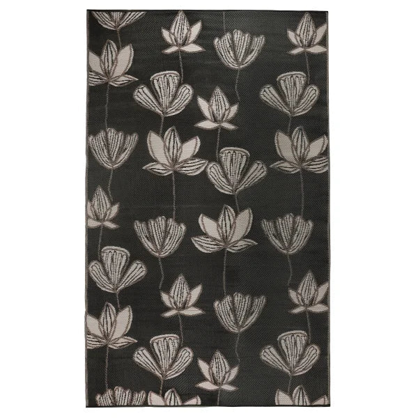 Viana Bahamas Collection Midnight Lotus Indoor/Outdoor Reversible Area Rug