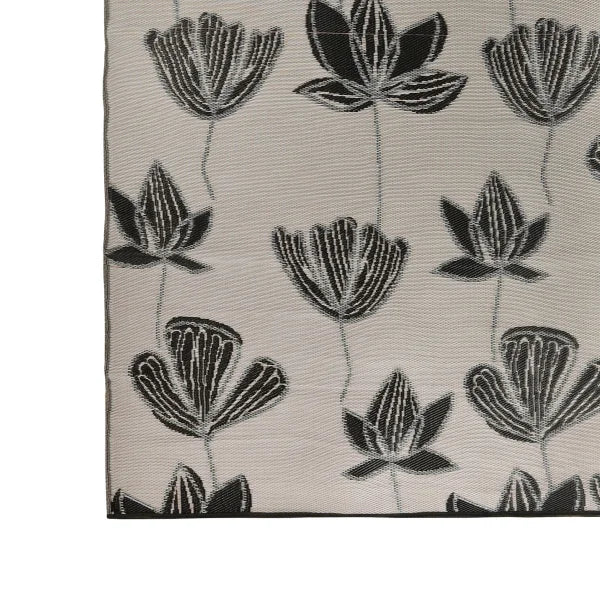 Viana Bahamas Collection Midnight Lotus Indoor/Outdoor Reversible Area Rug