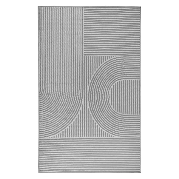 Viana Bahamas Collection Grey Monoline Indoor/Outdoor Reversible Area Rug