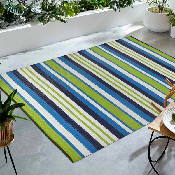 Viana Bahamas Collection Laguna Stripe Indoor/Outdoor Reversible Area Rug