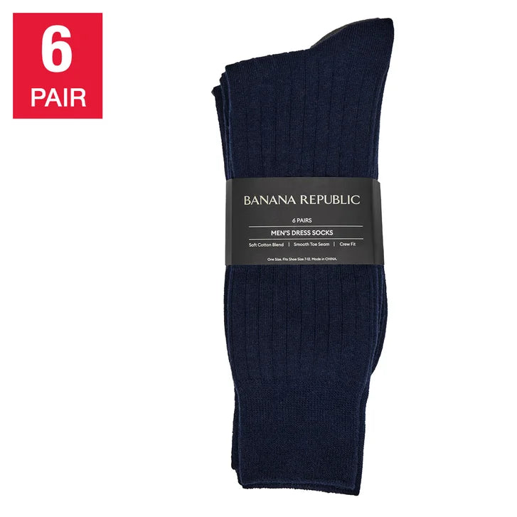 Banana Republic Men's Dress Sock, 6-pair