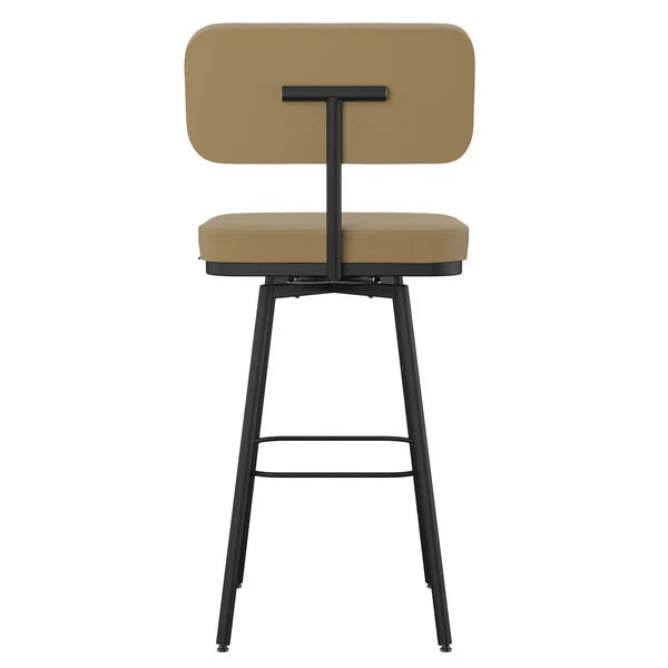 Amisco Tereza Swivel Counter Stool in Polyurethane, Tan