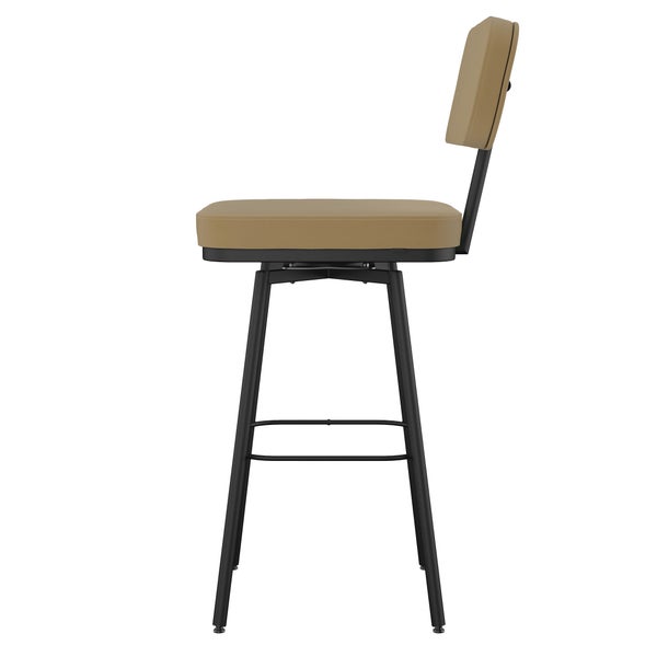 Amisco Tereza Swivel Counter Stool in Polyurethane, Tan