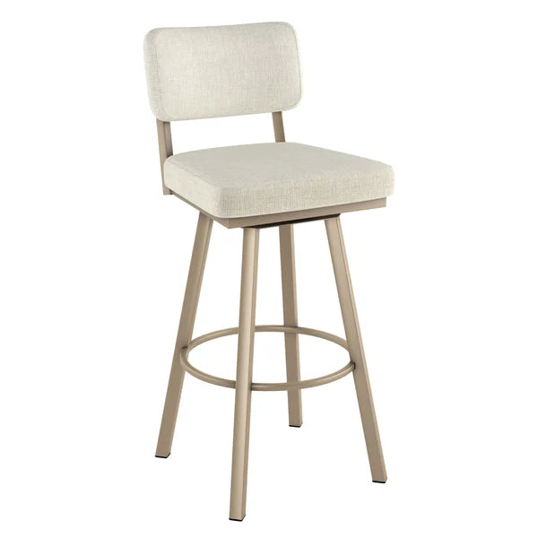 Amisco Alek Swivel Counter Stool, Beige and Gold