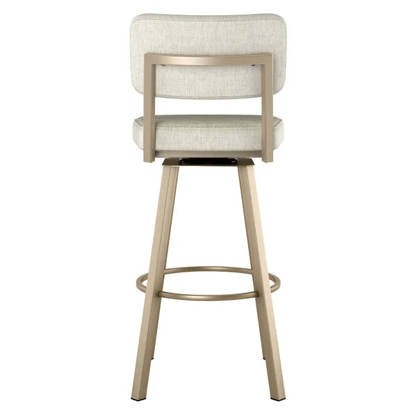 Amisco Alek Swivel Counter Stool, Beige and Gold