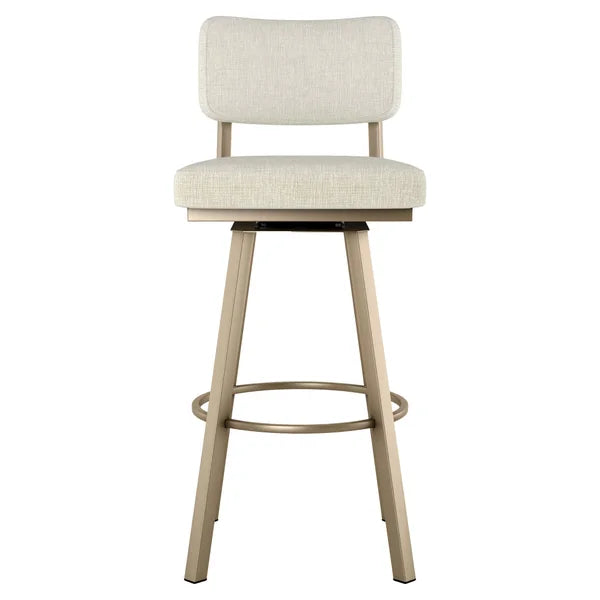 Amisco Alek Swivel Counter Stool, Beige and Gold