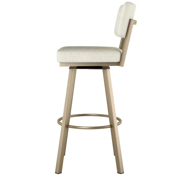 Amisco Alek Swivel Counter Stool, Beige and Gold