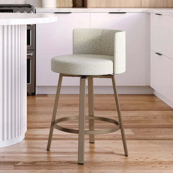 Amisco Cristina Swivel Counter Stool, Bronze Metal Frame