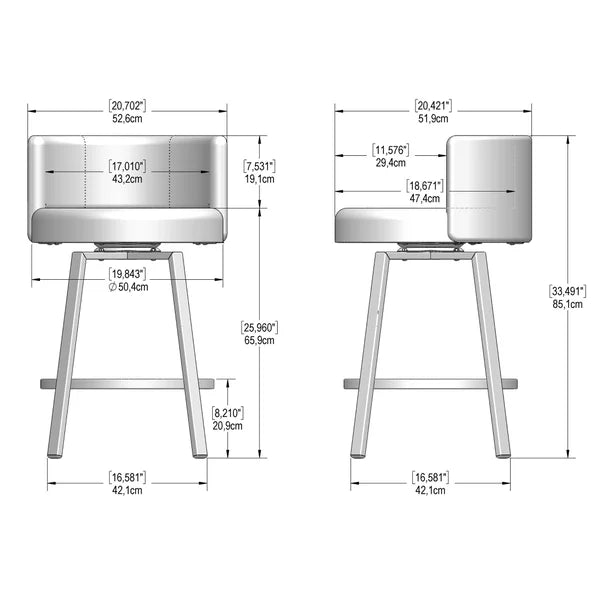 Amisco Cristina Swivel Counter Stool, Bronze Metal Frame
