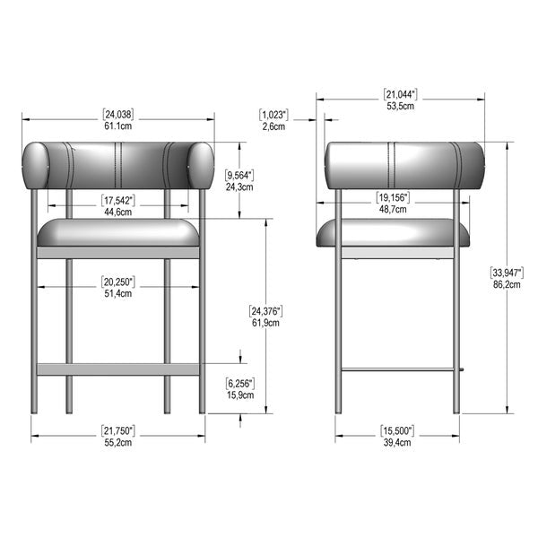 Amisco Julius Counter Stool Bronze Metal Frame