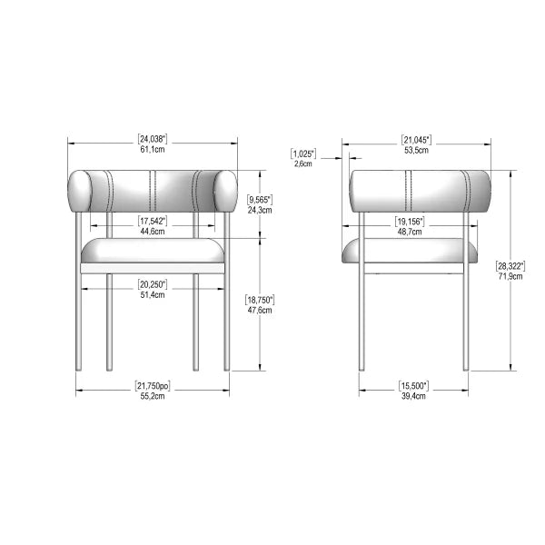 Amisco Julius Dining Chair with Bronze Metal Frame