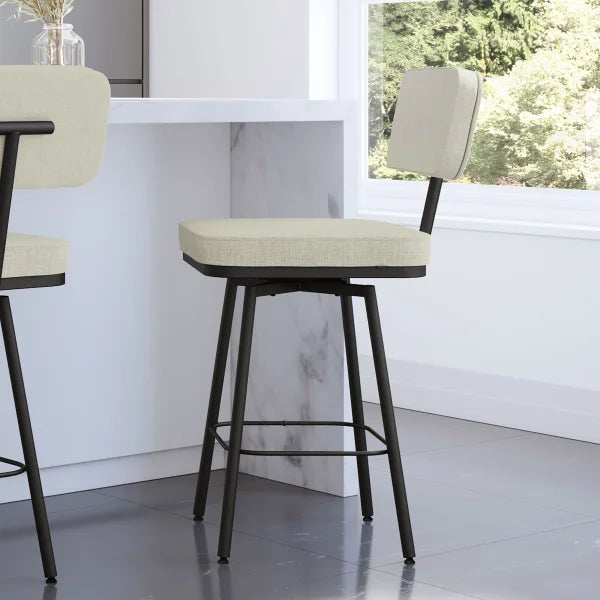 Amisco Tereza Swivel Counter Stool in PVC, Beige