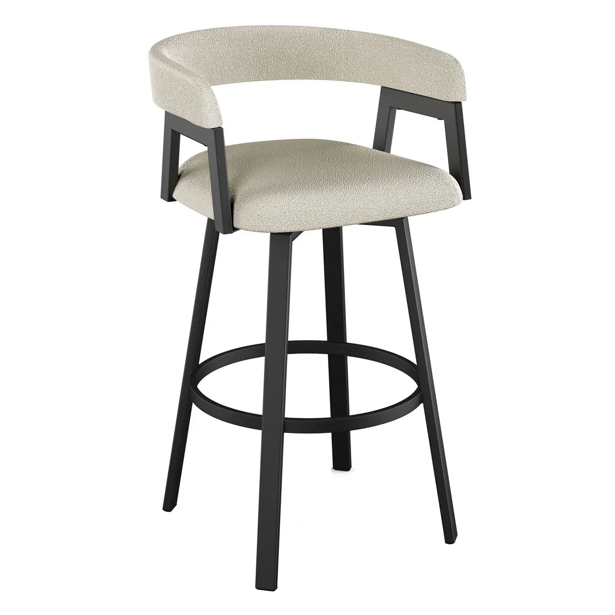 Amisco Caris Swivel Counter Stool Black Metal Frame