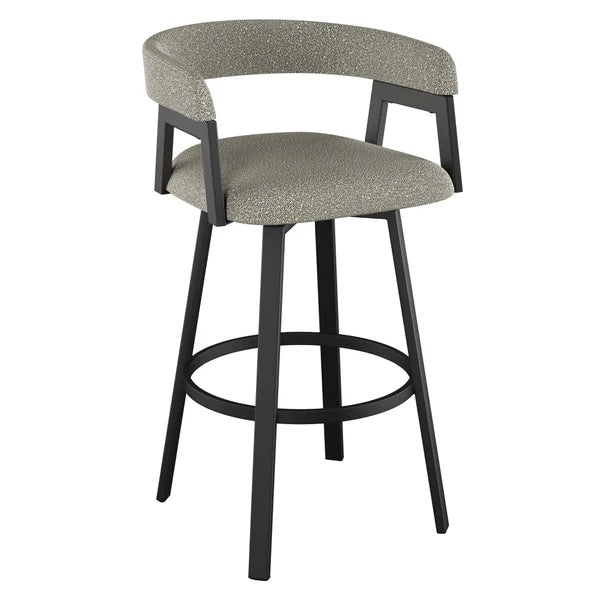 Amisco Caris Swivel Counter Stool Black Metal Frame