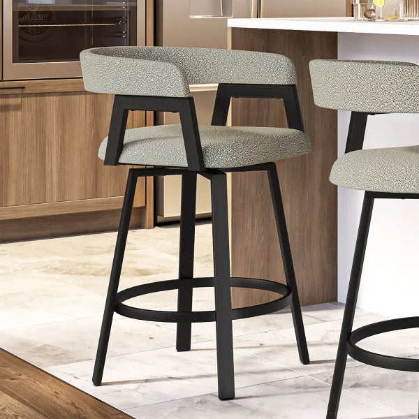 Amisco Caris Swivel Counter Stool Black Metal Frame