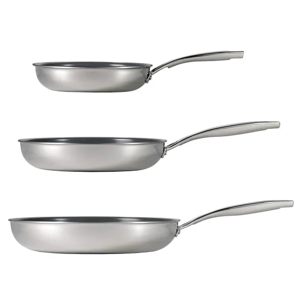 Tramontina Stainless Steel with Ceramic Non-stick Skillet Set, 3-piece