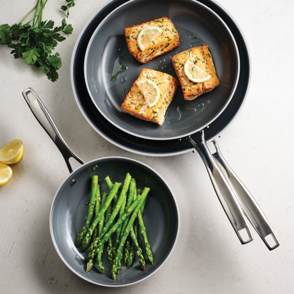 Tramontina Stainless Steel with Ceramic Non-stick Skillet Set, 3-piece