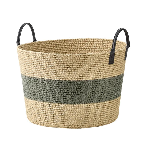 Baum Two-Tone Faux Wicker Basket