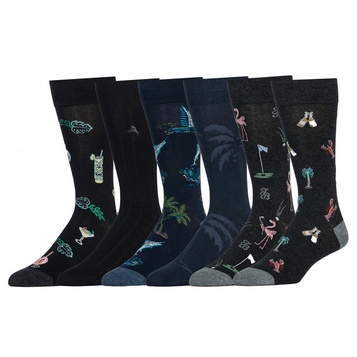 Tommy Bahama Men's Dress Casual Crew Sock, 6-pair