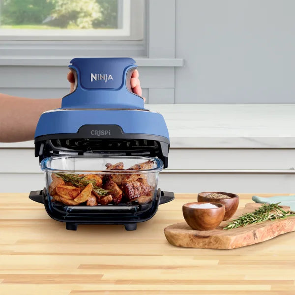 Ninja Crispi 5-in-1 Portable Glass Air Fry Cooking System, 3 Containers and Cover