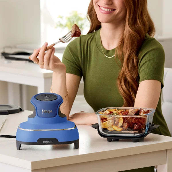 Ninja Crispi 5-in-1 Portable Glass Air Fry Cooking System, 3 Containers and Cover