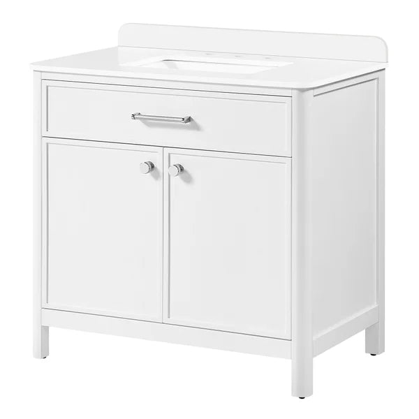 OVE Decors Margie Vanity in White Finish with Quartz Countertop