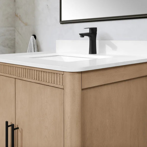 OVE Decors Kiara Vanity in Sahara Birch Finish with Quartz Countertop