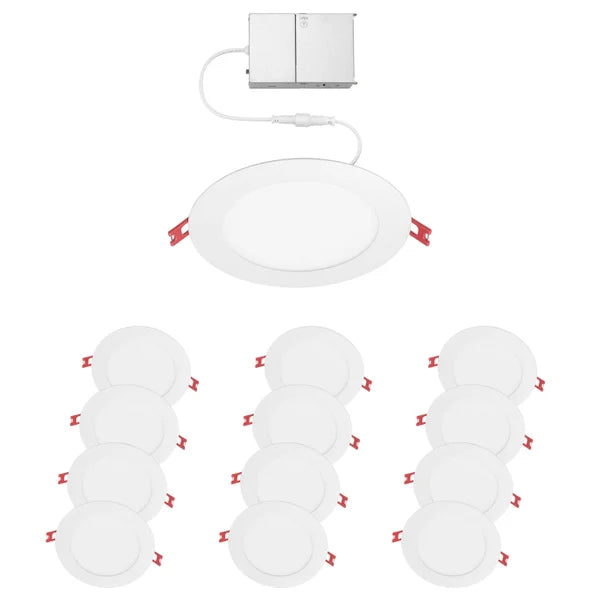 Globe Electric 3 CCT Integrated Slim Recessed Light Kit, 12-pack