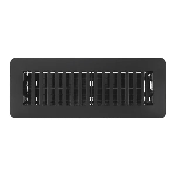 Manor House Textured Black, Low Profile Slotted Design Floor Registers, 4-pack