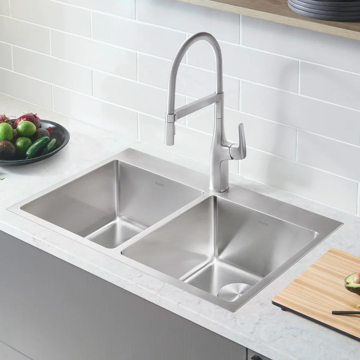 Blanco Quatrus R15 31.5 in. Dual Mount Stainless Steel Kitchen Sink