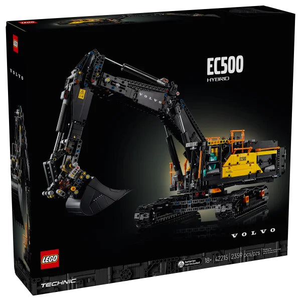 LEGO Technic Volvo EC500 Hybrid Excavator 42215 with bonus LEGO City Yellow Mobile Construction Crane Toy Set 60409