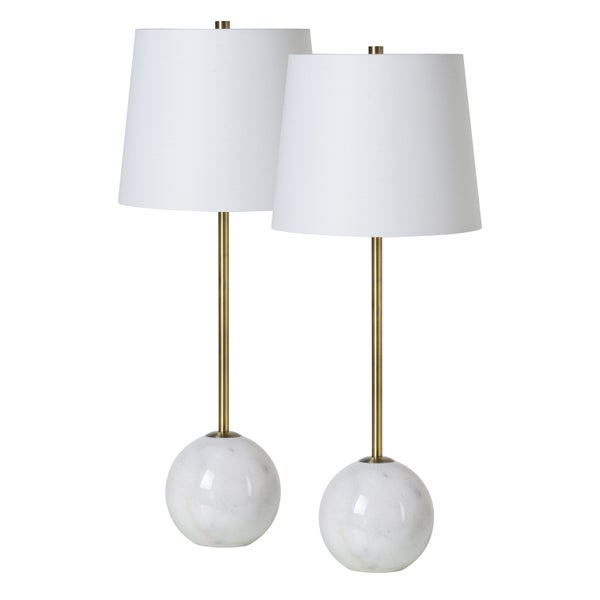 Naomi Marble and Iron Table Lamp, 2-pack