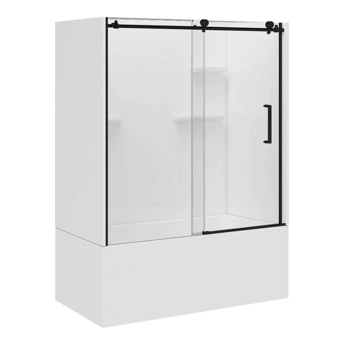 Appollo Cameron 32 in. x 60 in. Skirted Bathtub with Shower Doors and Wall Kit, Left Drain