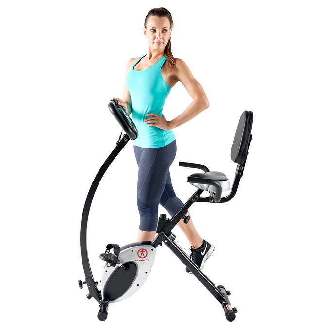 Marcy Foldable Exercise Bike with High-back Seat