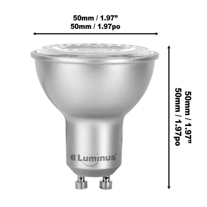 Luminus LED Elite 7W GU10 500 lumens Dimmable, 8-pack