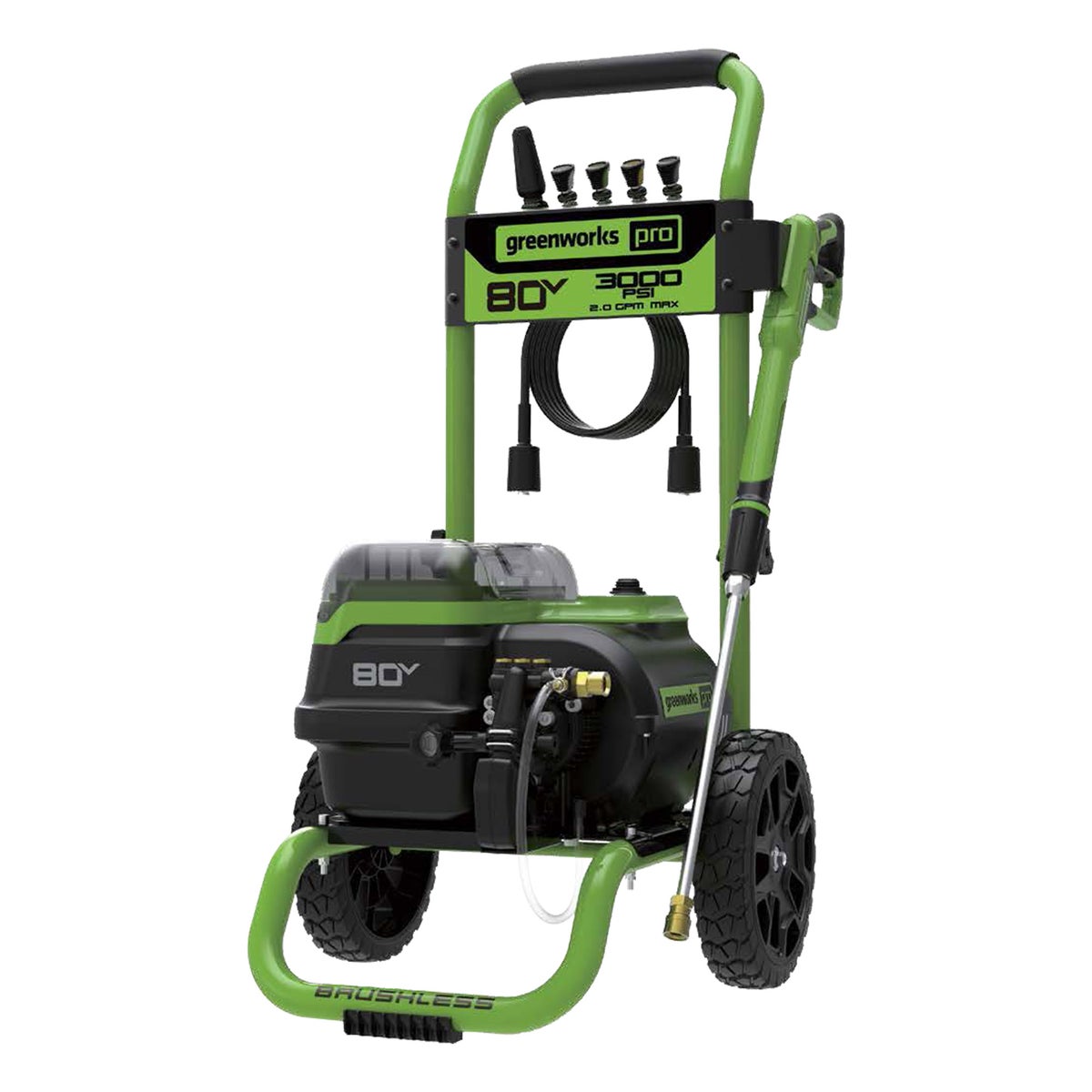 Greenworks 80V 3000PSI Brushless Pressure Washer, Tool Only (No Battery or Charger Included)