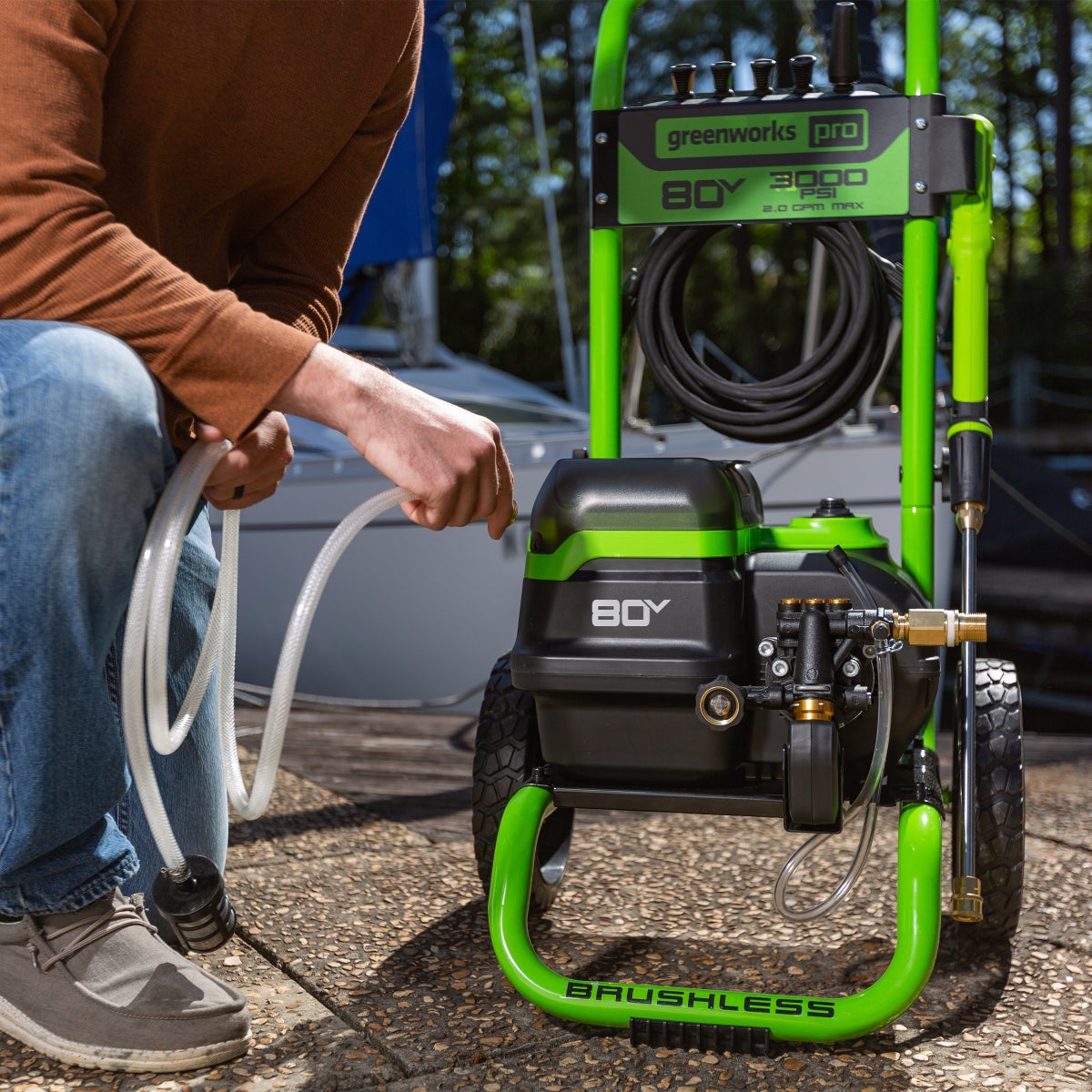 Greenworks 80V 3000PSI Brushless Pressure Washer, Tool Only (No Battery or Charger Included)