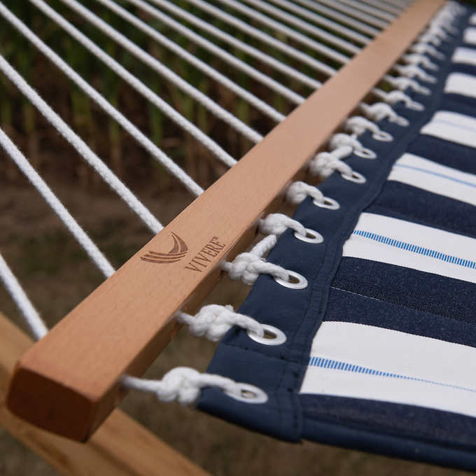 Vivere Sunbrella Quilted Double Hammock with Spreader Bar