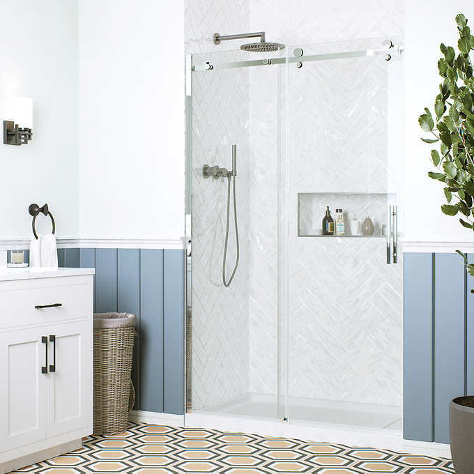 OVE Decors Kelsey 48 in. Sliding Glass Shower Door with Hardware