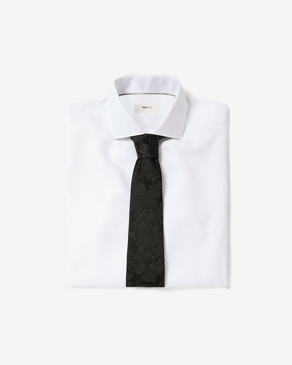 Slim-Fit White Twill Dress Shirt