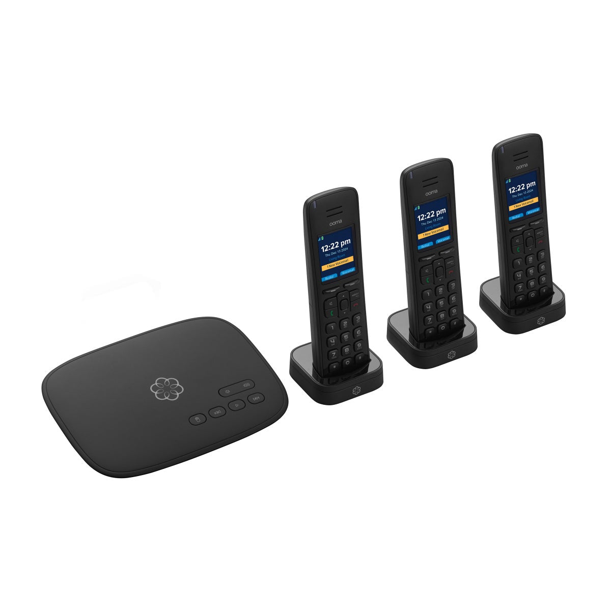 Ooma Telo Air Internet Home Phone Service with 3 Cordless Handsets ...