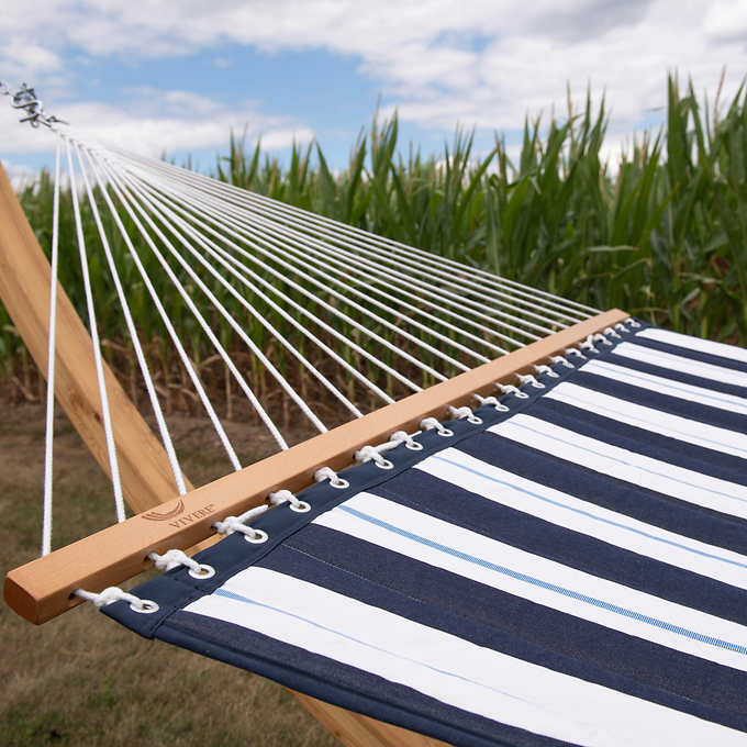 Vivere Sunbrella Quilted Double Hammock with Spreader Bar