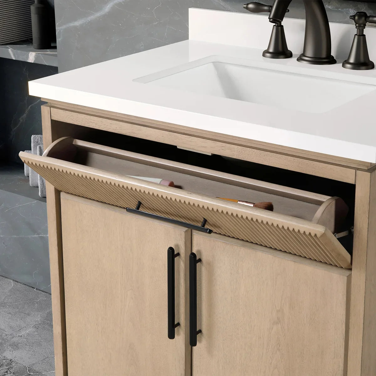 Loxley Rowe Marbella Vanity in Sahara Birch with Quartz Top