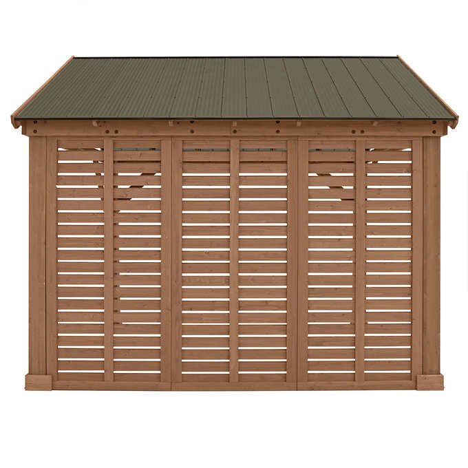 Yardistry 3.7 m (12 ft.) Cedar Privacy Wall for Pavilion