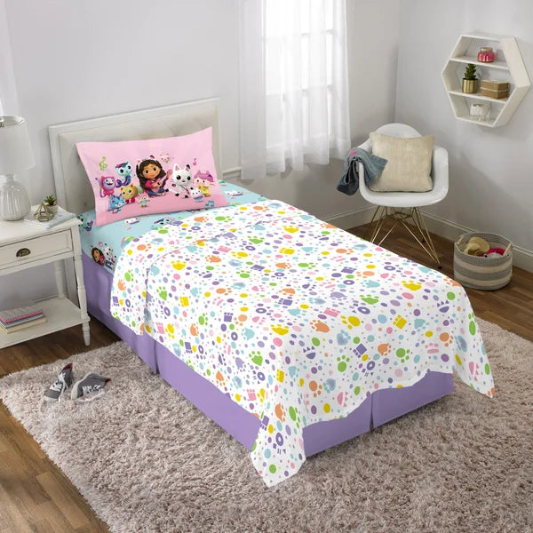 Gabby's Dollhouse 4-piece Twin Bedding Set