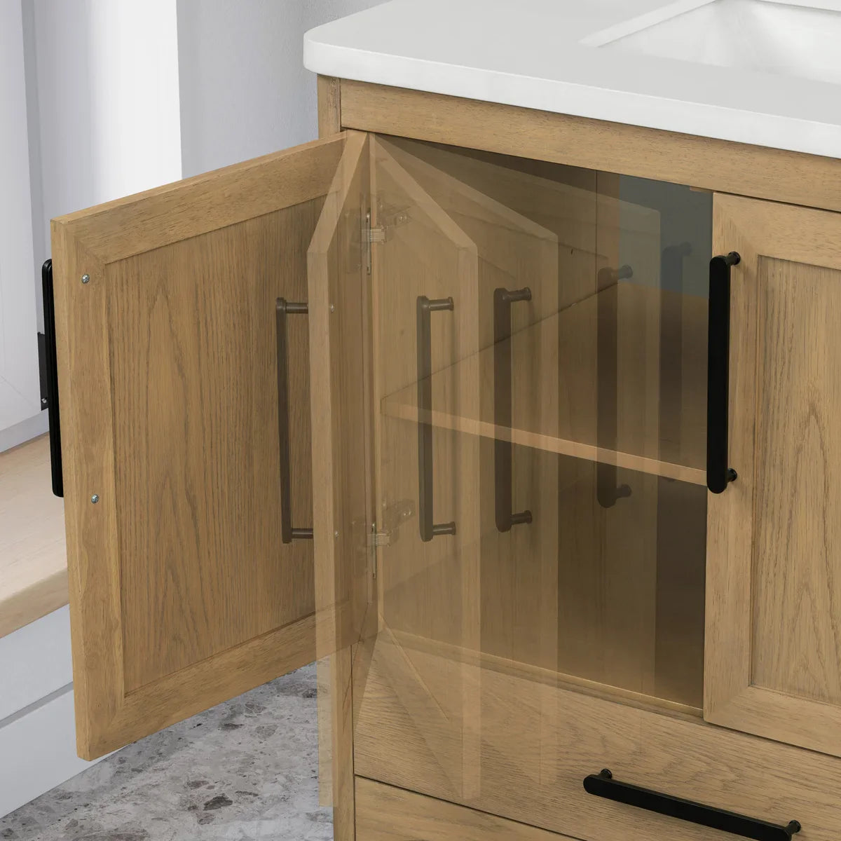 OVE Decors Adrian Vanity with Quartz Top in Brown