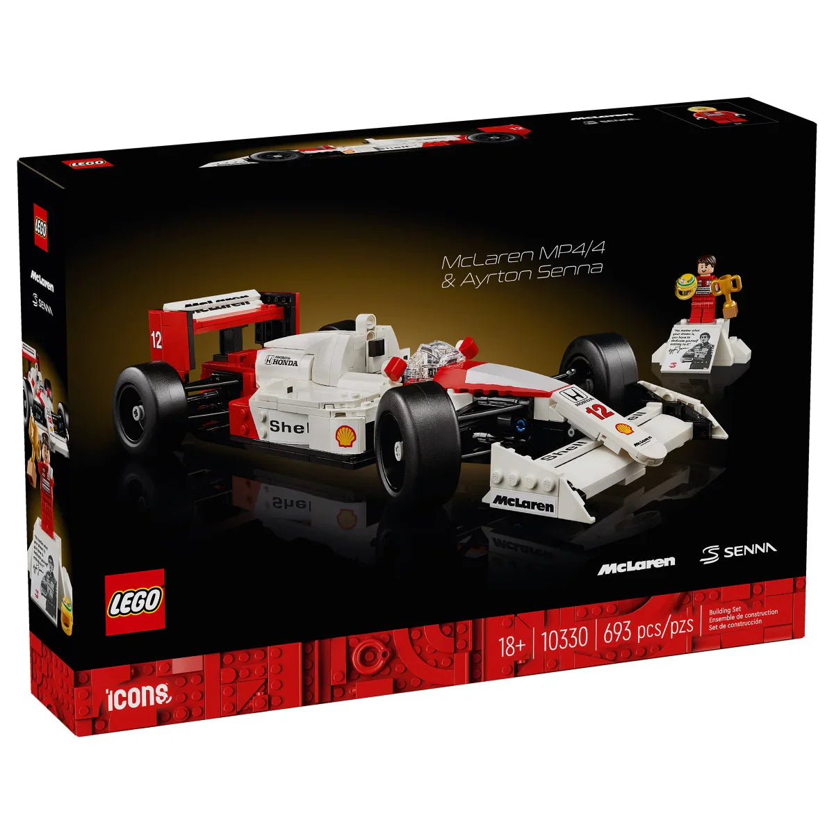 LEGO Icons McLaren MP4/4 & Ayrton Senna Model Race Car