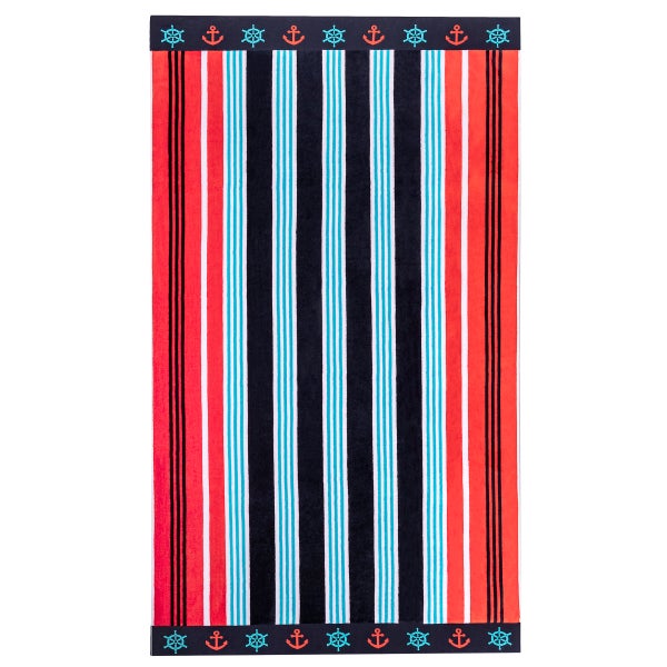 Surf & Nautical Sailing Stripe Jacquard Beach Towel 2-pack