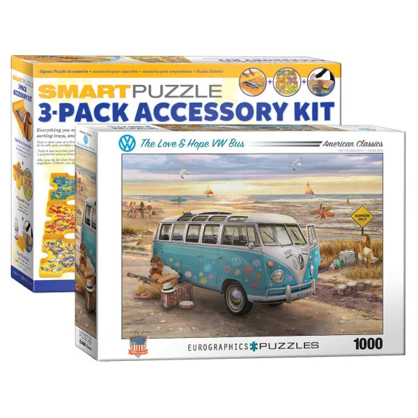 Eurographics Love and Hope VW Bus Puzzle with Accessory Kit - English Only
