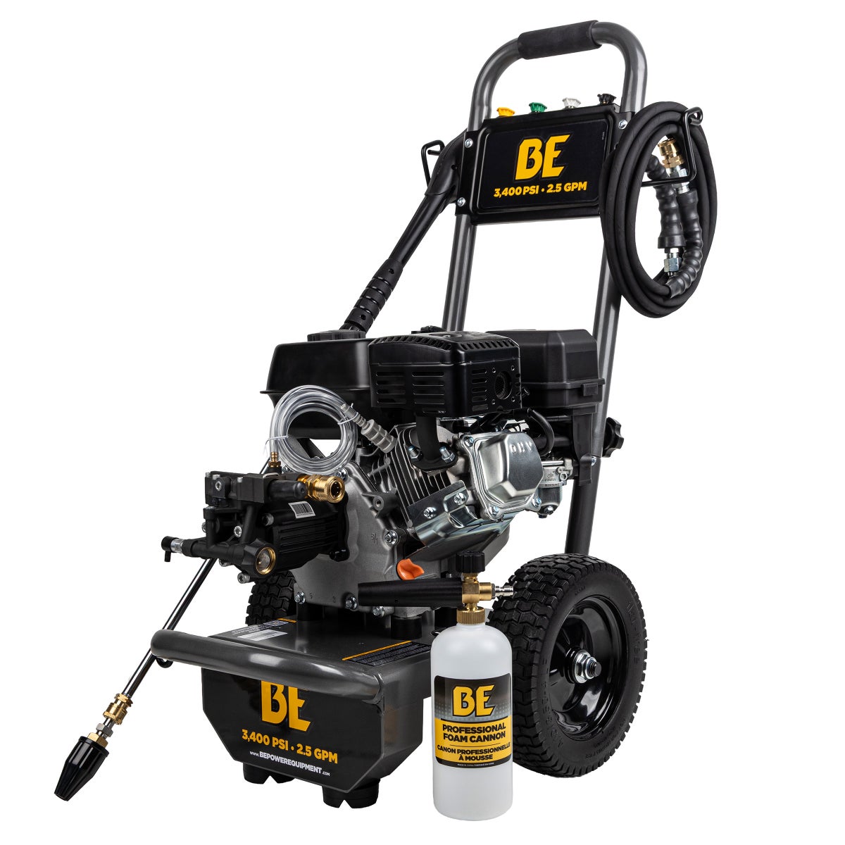 BE Power 3400 PSI 2.5 GPM Gas Pressure Washer